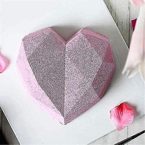 Diamant Chokolade Kage Silikon Hjerteform 3d Bagebakke 2stk