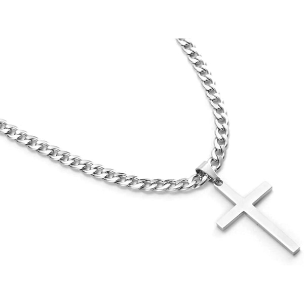 Halsband för män i rostfritt stål med hänge och 6 mm bred curb-kedja