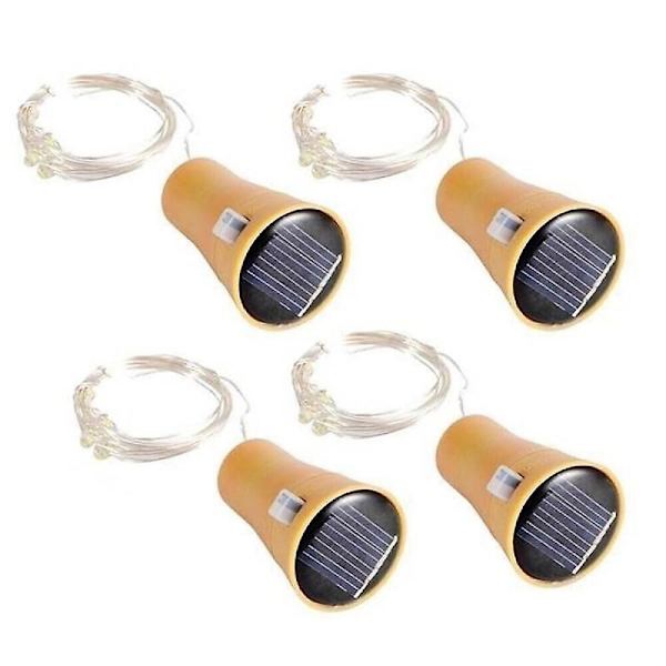 Solcelled 10 LED Vinflaske Kork Formet LED Stjernelys