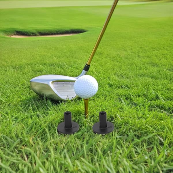 4 stk. 42 mm sorte gummi golfbold-teesæt til driving range og udendørs træningsmåtter