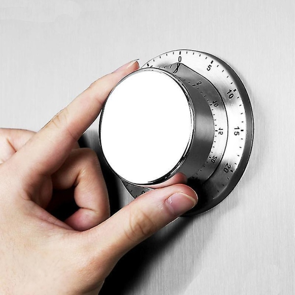 Køkken Timer med Magnetisk Bund Køkken Gadgets Madlavningsredskaber Rustfrit Stål Køkken Timer (1 stk) Sølv