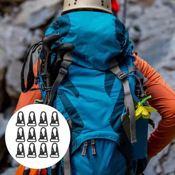 12 st fjäderkarbinhakar i zinklegering, multifunktionella
