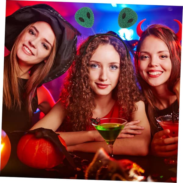 Halloween Pandebånd Glitter Antenne Kostume Tilbehør til Rumtema Fester Pasform