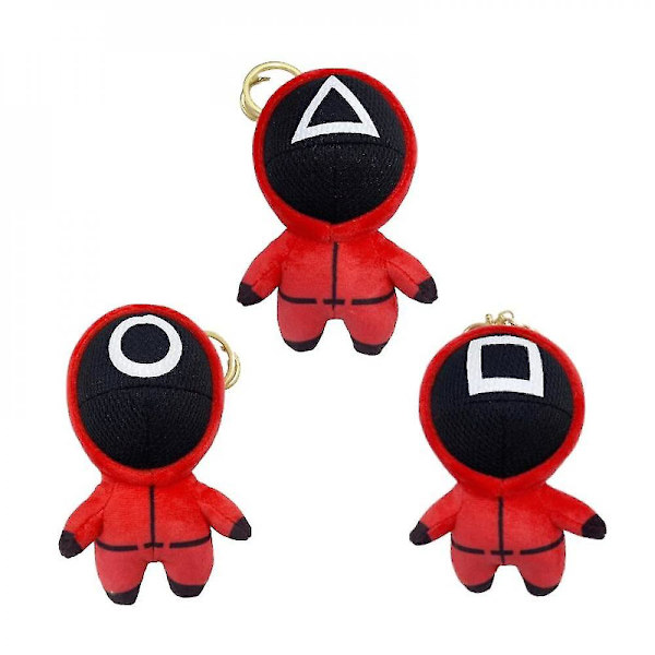 Squid Game Plysch Pop Nyckelring Hängare Väska Ornament Leksak Kvadrat Söt