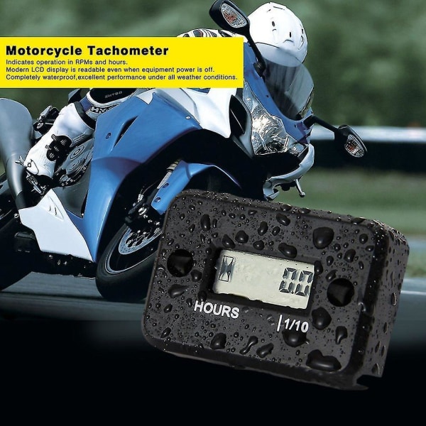 Vanntett Digital Timer LCD-Skjerm Motorsykkel