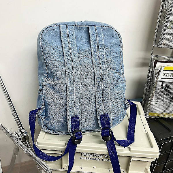 Denim Simple Udendørs Rygsæk Navy Blue