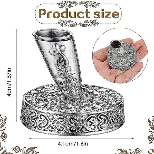 Vintage pyöreä metallinen kynäpidike Kynän pidike Sulkakynäteline Pöytäkynän pohja (liihkeä) (2 kpl)