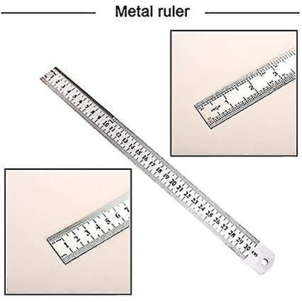 Arkitektonisk målestokk linjalsett 12in stållinjal trekantet