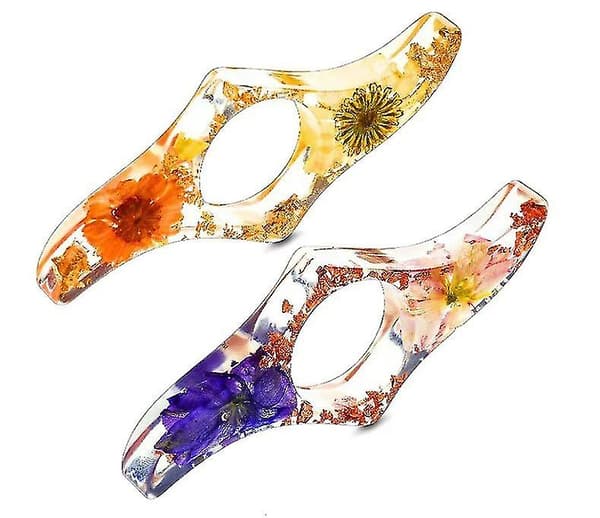 Tørret Blomster Bogsideholder, Transparent Tommelring Sideholder