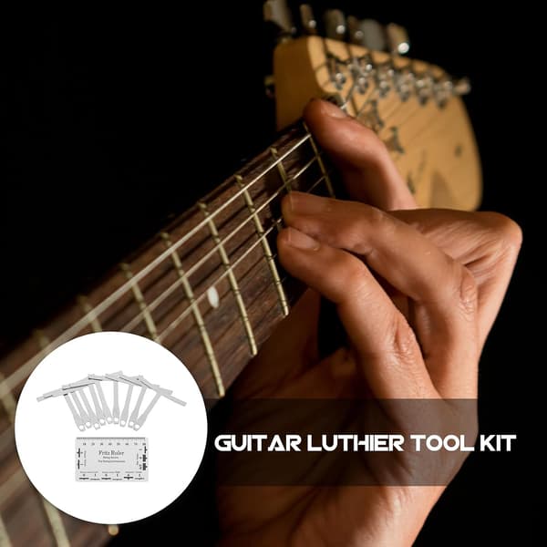 Gitarr Bas Luthier Verktygssats Strängåtgärdsmätare i Rostfritt Stål Anti-rep Noggrann Mätning