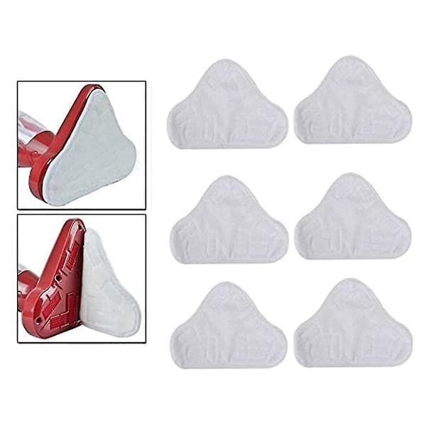6 Pak Vaskbare Mikrofiber Dampmoppuder Gulv Udskiftningspuder