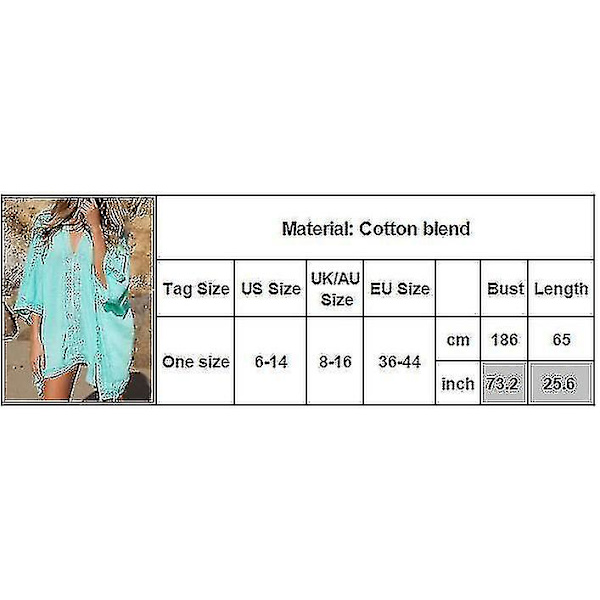 Kvinners Strandbikini-Overdel i Blondert Heklet Kimono-Kjole Lange Topper Szkyd A-yuhao White