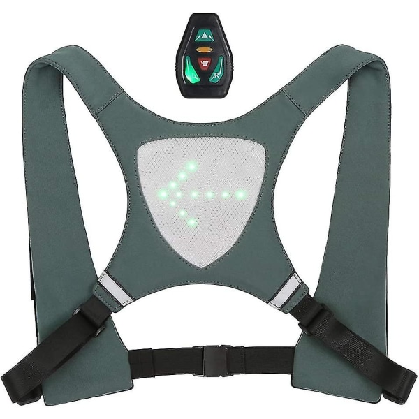 USB-refleksvest med LED-indikatorlys, fjernkontroll for sykling, løping og jogging