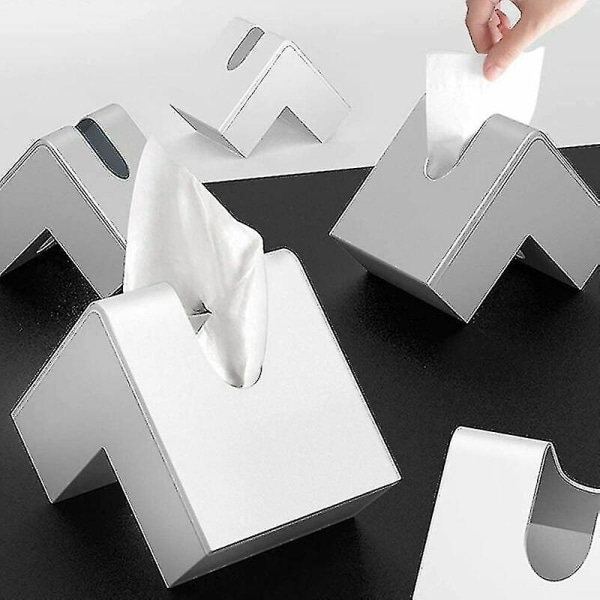 Tissue Box Pumpepapir Kreativ Moderne Enkel Mode Living (1 stk, hvid)