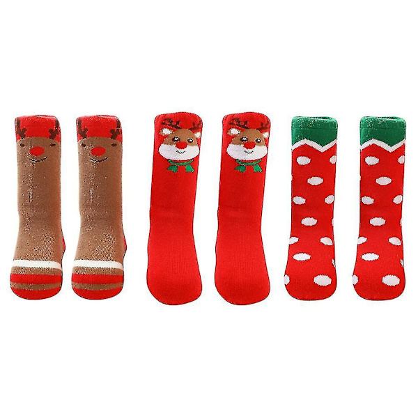 3 Par Varma Sockor Söta Bebisar 23x6cm