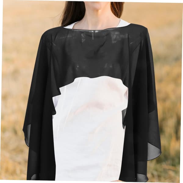 Letvægts polyester aftenkjole capelet elegant pullover bryllupssjal