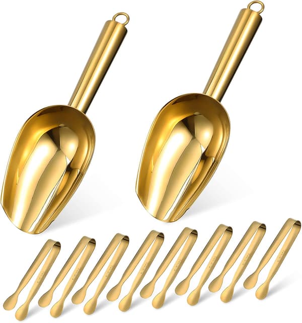 2 st isspade och istång och tång Bekvämt grepp Serveringstång