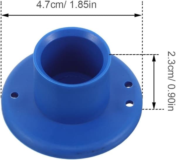 2 stk. blå golf-tees i gummi for driving range og simulatorspill, uknuselig golf-tee-holder
