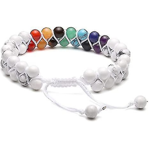 Perle Chakra Armbånd 7 Chakra Healing Krystall Armbånd Yoga Stein Perle Armbånd Meditasjon Avslapping Angst Armbånd