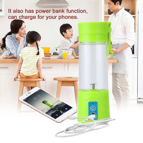 Bärbar 380ml USB Elektrisk Fruktjuiceflaska Blender