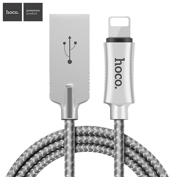 Hoco U10 Laddad Data Kabel med Reflekterande Stickad Yta i Zink-Legering för iOS