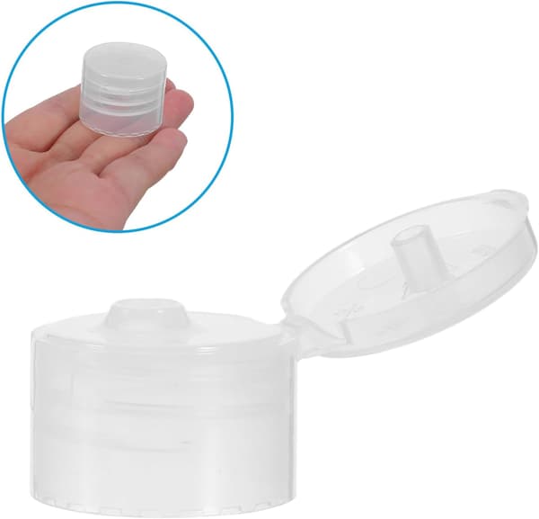Påfyllningsflasklock 100 st 28 mm plastlock med snäpplock för lotionflaskor, lämpliga ersättningslock