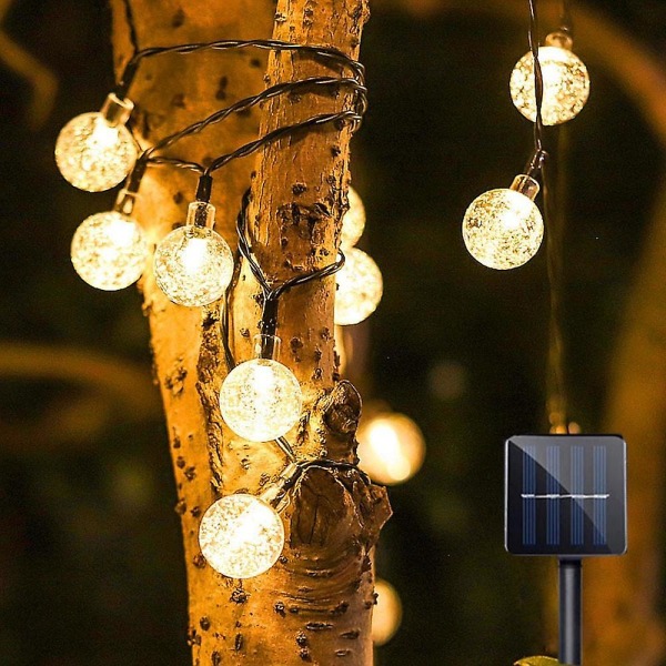Utomhus Solcells-LED-Ljusslinga 7m 50 LED-lampor Bubbelkula IP65