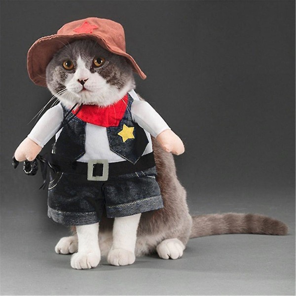 Søt kjæledyr Hund Katt klær Cowboy Sett kostyme med hatt f348 | Fyndiq