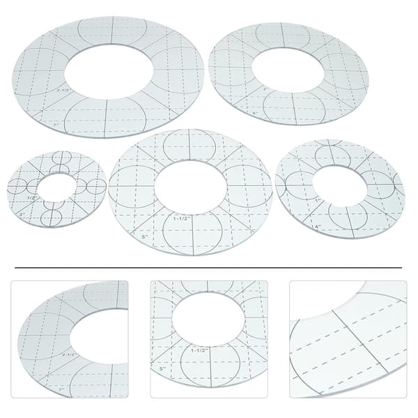 5 stk. akryl patchwork quiltelinealsæt til stofsyning DIY, præcise patchworkværktøjsskabeloner