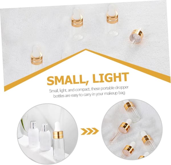 20 st 3 ml eteriska oljedroppflaskor i glas, läckagesäkra påfyllningsbara mini-tomflaskor