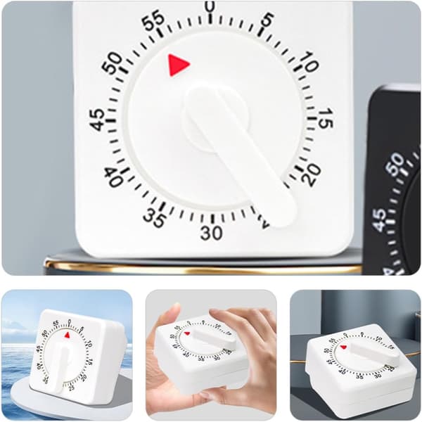 Kjøkkentimer Mekanisk Timer 60 Minutter Enkel Form Plast Metall