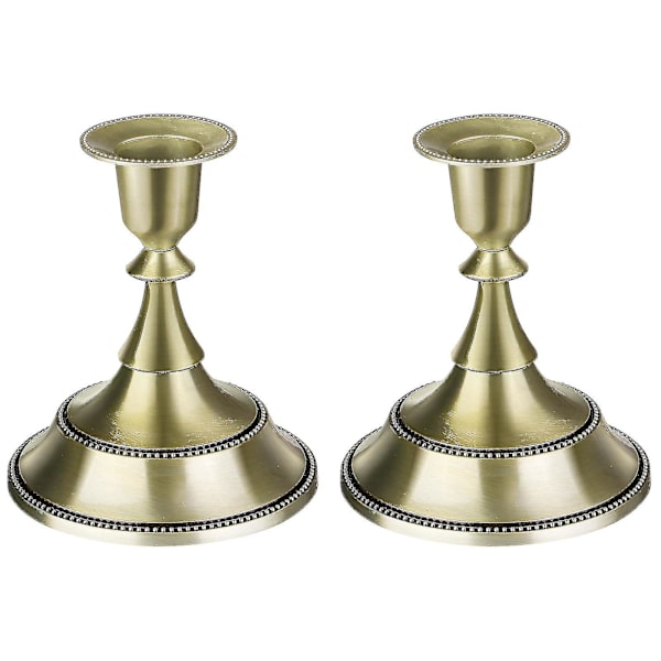 2 stk. Lysestager i Legering Enkel Unik Lysestager Retro Lysestager Vintage Lysestager til Stue Hjem