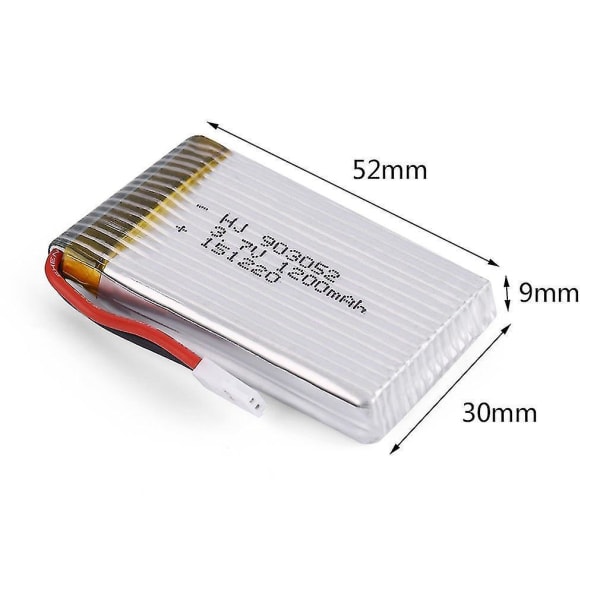 4 stk. 3.7V 1200mAh Batterier med Sort Batterilader
