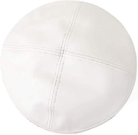 Falsk lær solid militær beret for kvinner og jenter, retro stil britisk beanie lue