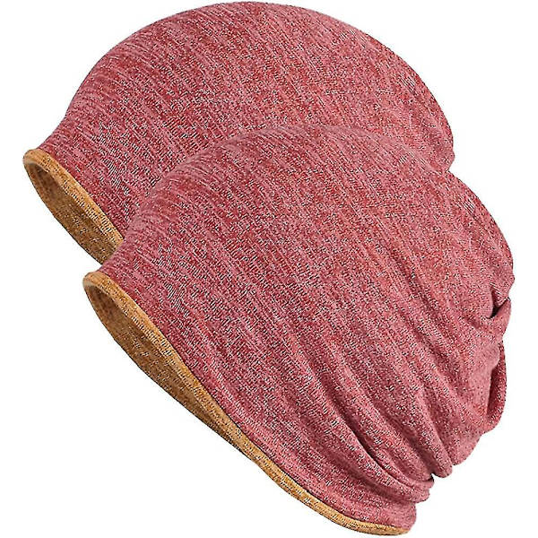 Hatt for menn og kvinner i bomull, avslappet beanie, myk og lett løpehatt, kort hatt for voksne, kjemisk hatt, avslappet hatt Red*red