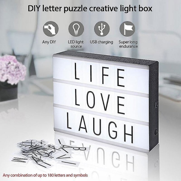 Led Letter Diy Puzzle Light Box Valentinsdag Bekjennelse