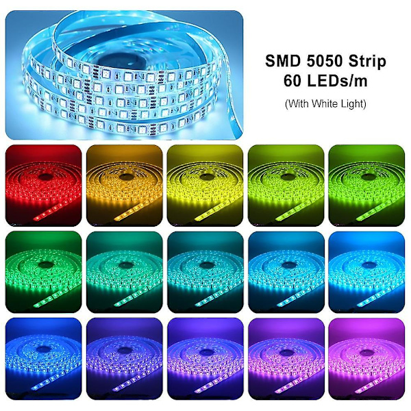 LED-lysstripe 10m 32.8ft RGB Farge Vanntett SMD 505
