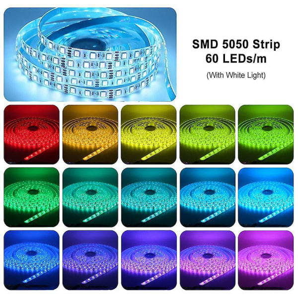 Led Strip Light 10m 32.8ft Rgb Farge Vanntett Smd 505