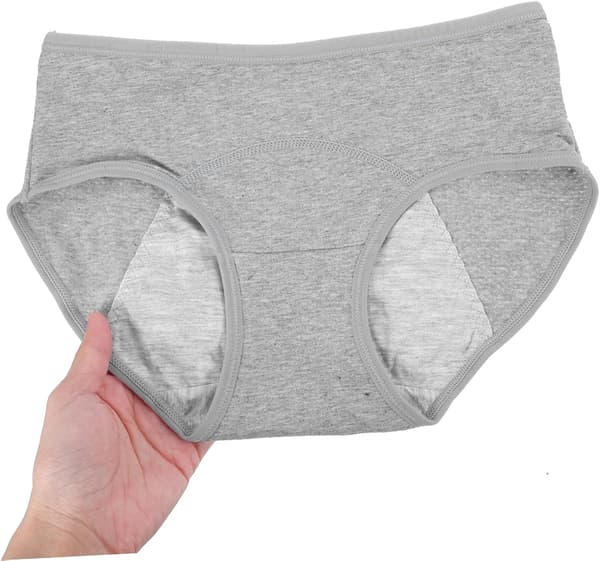 4 stk. dameundertøy for menstruasjon, kraftig flyt, truser, lekkasjesikker bomull, absorberende truser