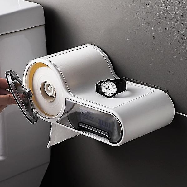 Multifunktionel Toiletpapirholder Stativ Vandafvisende Hvid