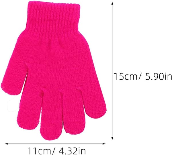Vinterhandskar för barn 4-12 år, varma stickade handskar för barn, stretchiga termiska akrylhandskar
