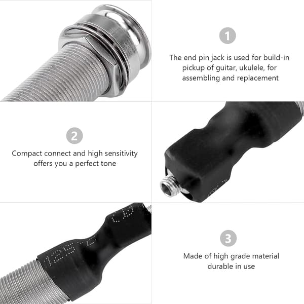 Gitarrpickup Endpin Jack-uttag med hög känslighet och kompakt anslutning
