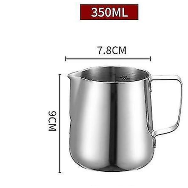 350 ml:n teräksinen maidonvaahdotuskannutetti cappuccino-kahvimuki