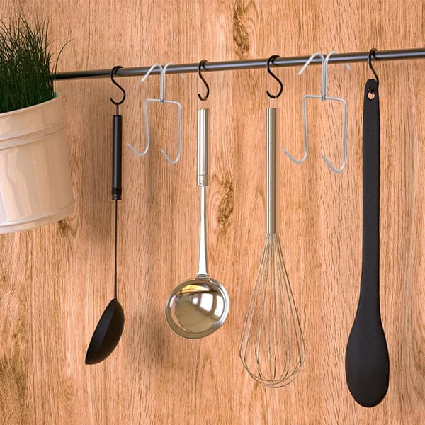 Kødkroge Multifunktionelle Metalkroge 2 stk. Rustfrit Stål med Dobbelt Designede Ender