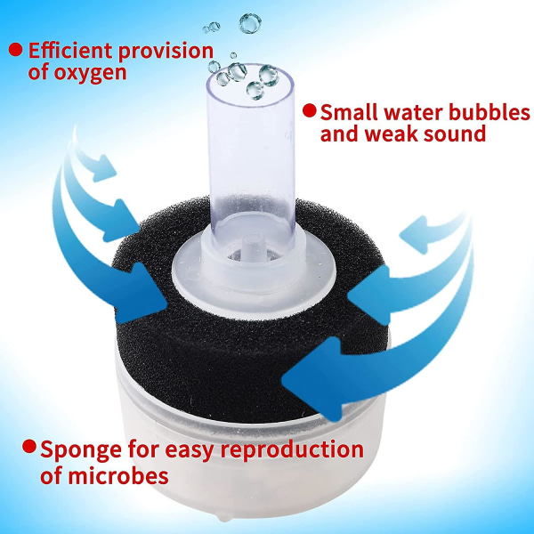 4-pak Luftdrevet Biofilter Svamp Akvarium Filter, Bio Svamp Filter, Svamp, Luftpumpe Drevet Til