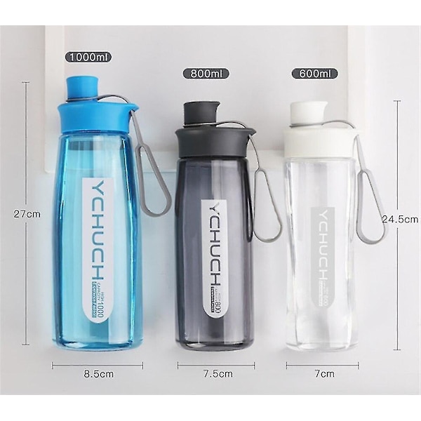 Vandflaske Protein Shaker Sports Camping Vandreture Grå