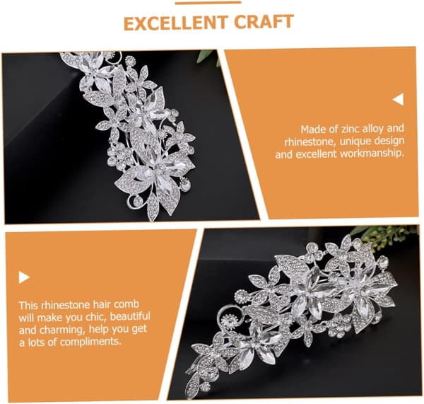 Charmig Rhinestone Hårsidokam för Bröllopsbrud Eleganta Brudhåraccessoarer