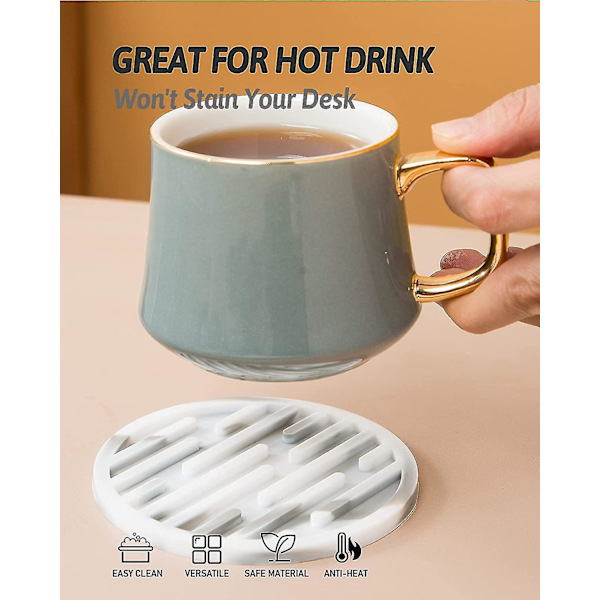 Drikkematter, matter for drikkevarer med absorberende materiale og holder, sett med 6