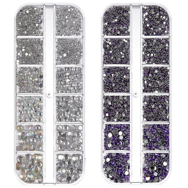 Crystal Pyöreä Nail Art, Tasaiset selkä Akryyli Strassikivi jalokivet