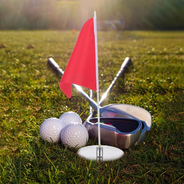 Golftreningsflagg med hullkoppsett i rustfritt stål, lite puttinggreenflagg